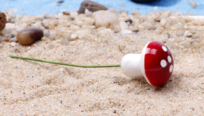 yueton Pack of 100 Mini Foam Mushroom for Garden Ornament Flower Pots Bonsai Micro Landscape Decor (Red) - Image 3